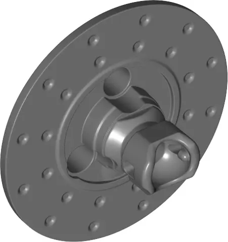 Dark Bluish Gray Technic, Steering Brake Rotor 3 Pin Holes Round and Center CV Joint Wide Socket