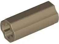 Dark Tan Technic, Axle Connector 2L (Smooth with x Hole + Orientation)