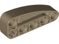 Dark Tan Technic, Liftarm, Modified L-Shape Quarter Ellipse Thick 2 x 5