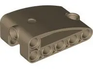 Dark Tan Technic, Panel Curved 2 x 5 x 3 Double Modified L-Shape Quarter Ellipse Thick