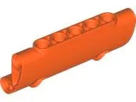 Reddish Orange Technic, Panel Curved 7 x 3 with 2 Pin Holes through Panel Surface