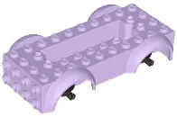 Lavender Vehicle, Base 5 x 10 x 2 1/2 with Mudguards and 2 x 6 Recessed Center with 3 Holes with Bla