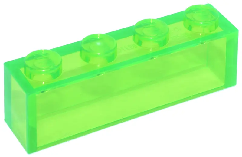 Green Brick 1 x 4 without Bottom Tubes