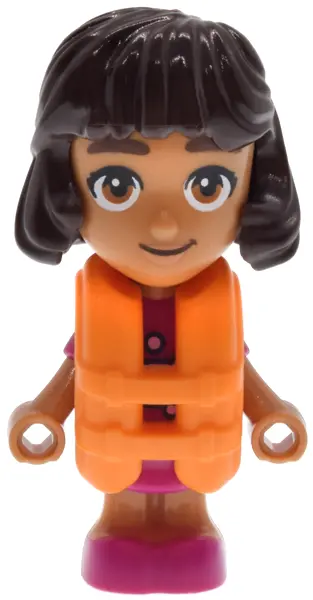 Alba - Micro Doll, Magenta Dress, Orange Life Jacket