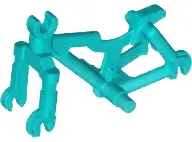 Turquoise Bicycle Frame, Heavy Mountain Bike with Clip for Handlebars