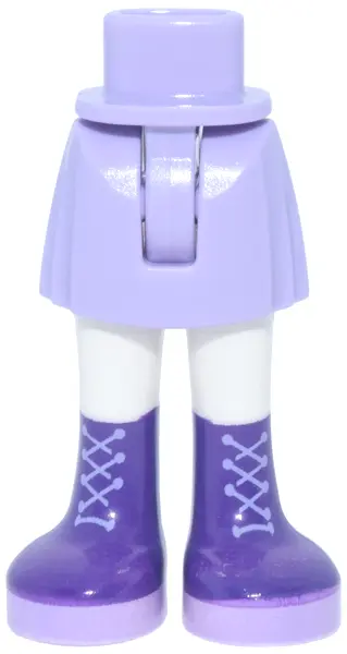 Lavender Mini Doll Hips and Skirt with Molded White Legs and Printed Dark Purple Shoes with Lavender