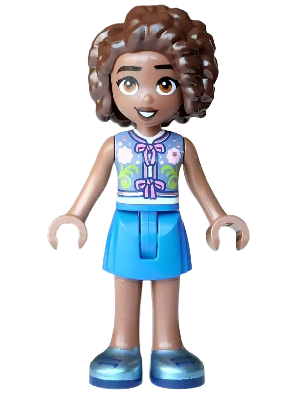 Aliya - Sand Blue Vest, Blue Skirt, Metallic Light Blue Shoes