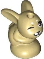 Bunny / Rabbit, Mini Doll Style, Baby, Sitting with Black Eyes, Nose and Whiskers, White Muzzle, Med