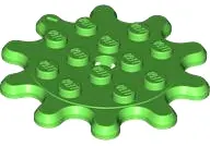 Green Plate, Round 4 x 4 Gear 10 Tooth