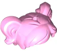 Pink Minifigure, Hair Short, Parted with Two Pigtails, Hole on Top