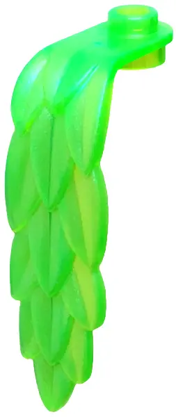 Trans-Bright Green Plant Plate, Round 1 x 1 with Drooping Layered Leaves