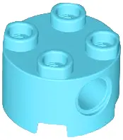 Azure Brick, Round 2 x 2 with Pin Holes
