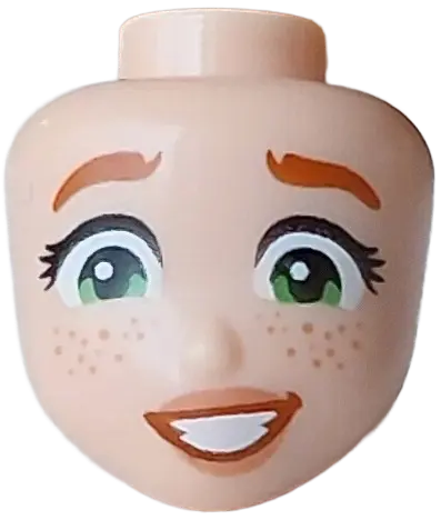Nougat Mini Doll, Head Friends with Dark Orange Eyebrows, Green Eyes Half Closed Excited, Nougat Lip