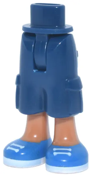 Dark Blue Mini Doll Hips and Trousers Cropped Large Pockets, Molded Medium Nougat Legs and Printed B
