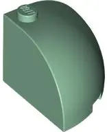Green Brick, Round Corner 3 x 3 x 2 Dome Top