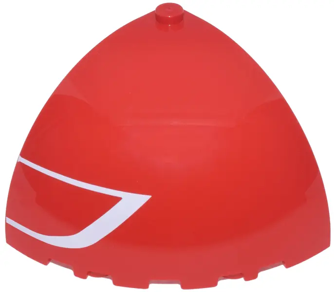 Panel 5 x 5 x 3 1/3 Corner Convex with Curved Top with White Angled Line Pattern Model Left Side
