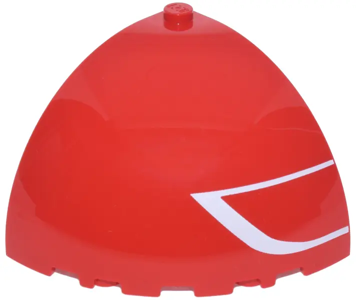 Panel 5 x 5 x 3 1/3 Corner Convex with Curved Top with White Angled Line Pattern Model Right Side