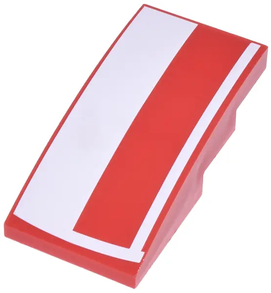 Slope, Curved 4 x 2 with White Rectangle and Lines Pattern