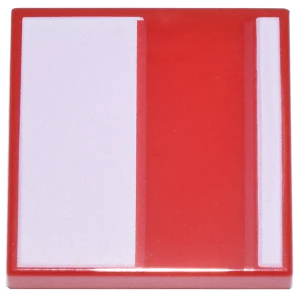 Tile 2 x 2 with White Rectangle and Line Pattern