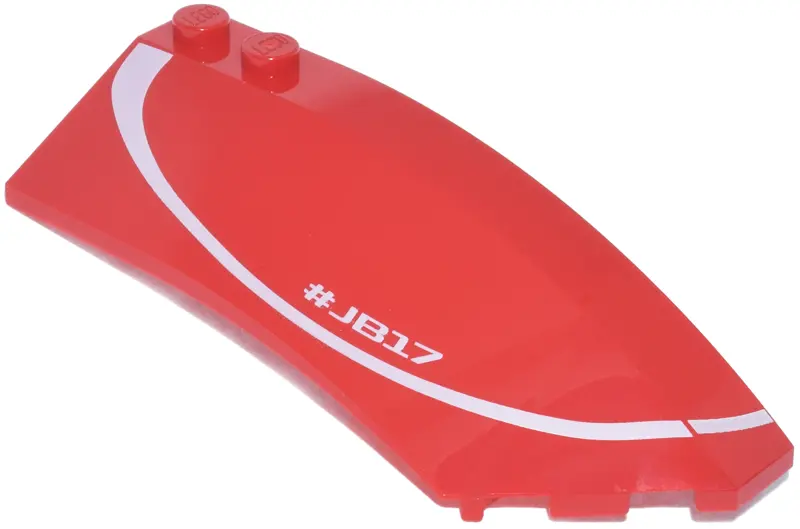 Wedge 8 x 3 x 2 Open Right with White Curved Line and '#JB17' Pattern