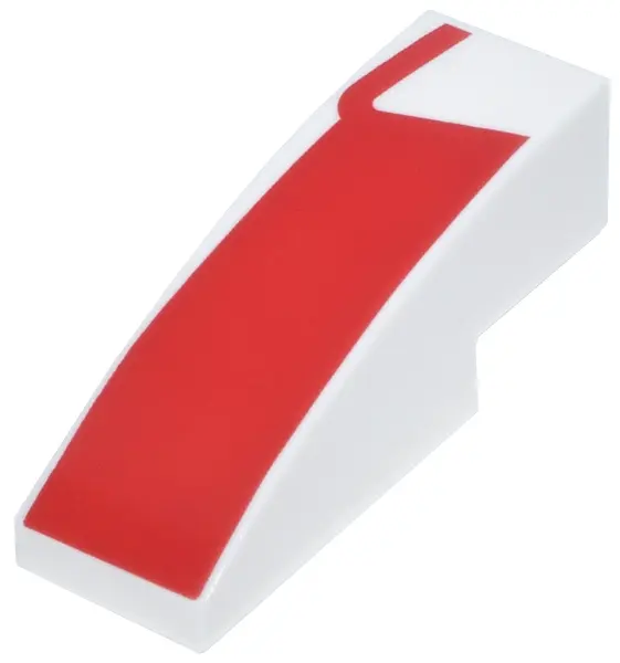 Slope, Curved 3 x 1 with Red Panel and Line Pattern Model Right Side