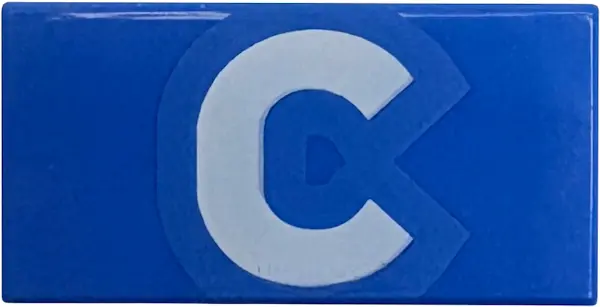 Tile 1 x 2 with White Capital Letter C Pattern
