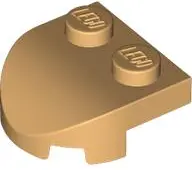 Tan Brick, Round 2 x 2 x 2/3 Half Circle Extended with 2 Studs and Curved Top