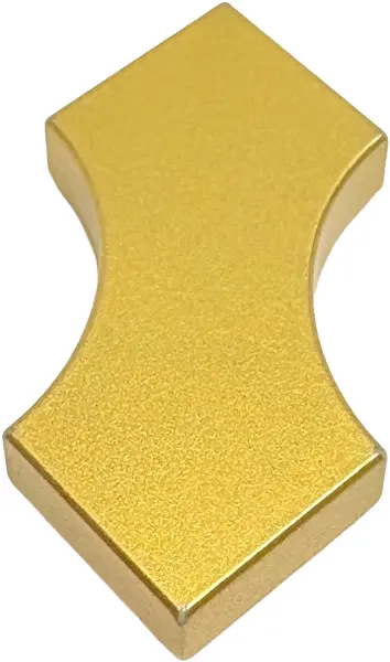 Gold Tile, Modified 2 x 2 with 2 1 x 1 Curved Cutouts (Double Arrow)