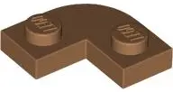 Nougat Plate, Round Corner 2 x 2 with 1 x 1 Cutout