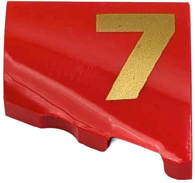 Wedge 2 x 2 x 2/3 Right with Gold Number 7 Pattern