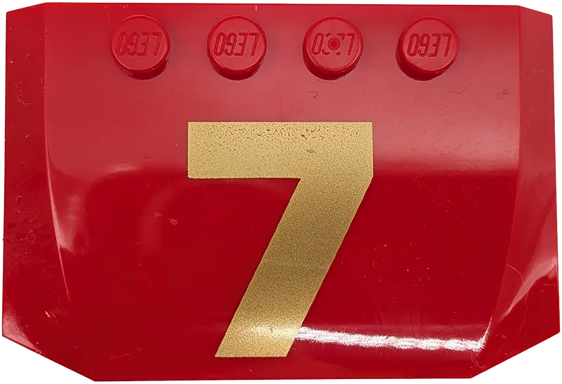 Wedge 4 x 6 x 2/3 Triple Curved with Gold Number 7 Pattern