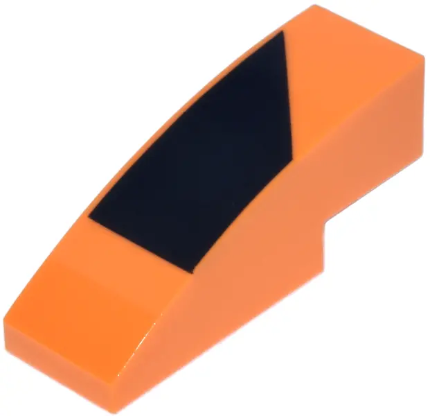 Slope, Curved 3 x 1 with Black Trapezoid Pattern