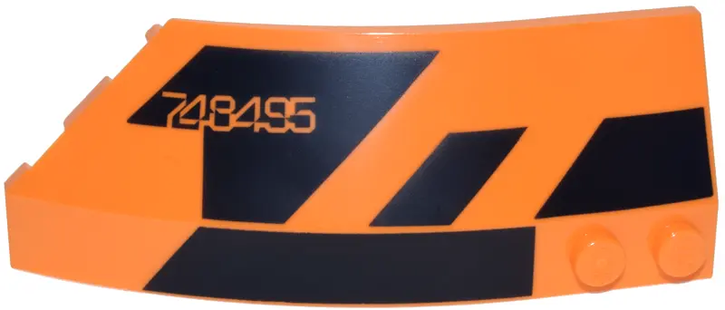 Wedge 8 x 3 x 2 Open Right with Black Angled Shapes and '748495' Pattern