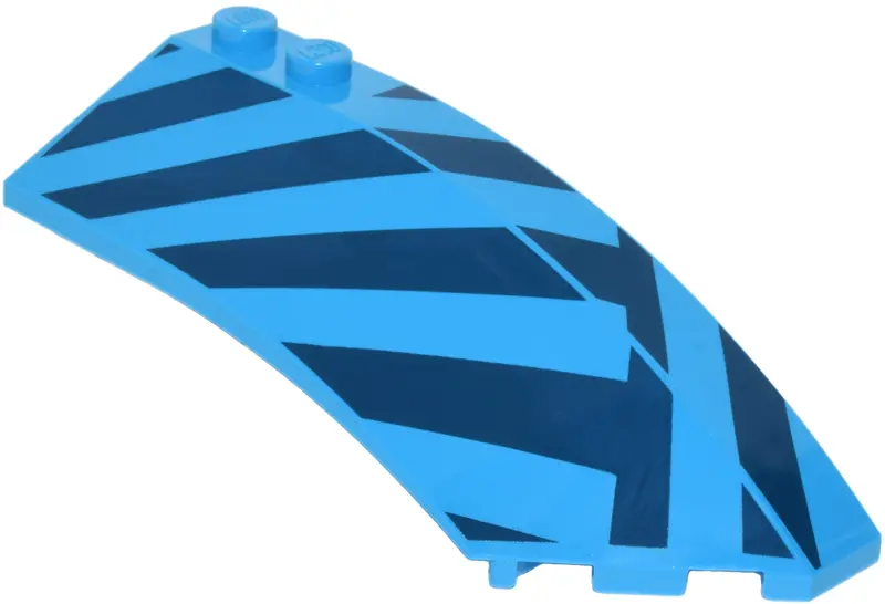 Azure Wedge 8 x 3 x 2 Open Right with Dark Blue Diagonal Stripes Pattern