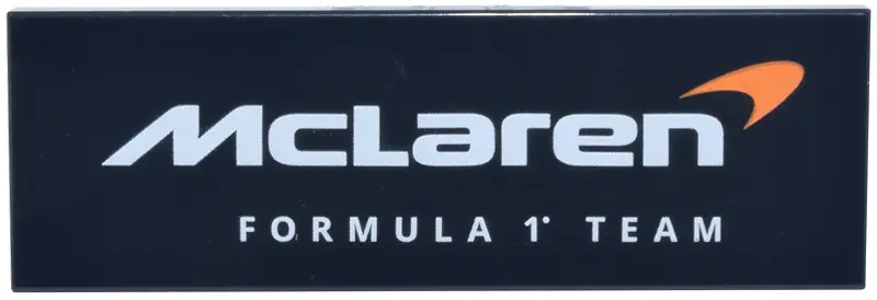 Tile 2 x 6 with White 'McLaren FORMULA 1 TEAM' and Orange Logo Pattern