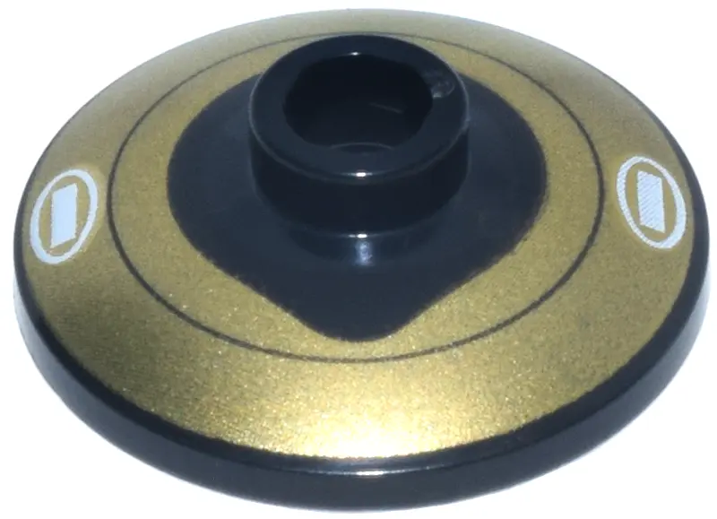 Dish 2 x 2 Inverted (Radar) with Thin Ring and White Stripes in Ovals on Gold Background Pattern