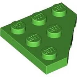 Green Wedge, Plate 3 x 3 Cut Corner