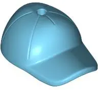 Azure Minifigure, Headgear Cap - Short Curved Bill with Seams and Hole on Top