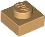 Tan Plate 1 x 1