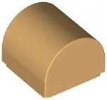 Tan Slope, Curved 1 x 1 x 2/3 Double