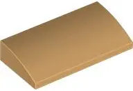 Tan Slope, Curved 2 x 4 x 2/3 with Bottom Tubes