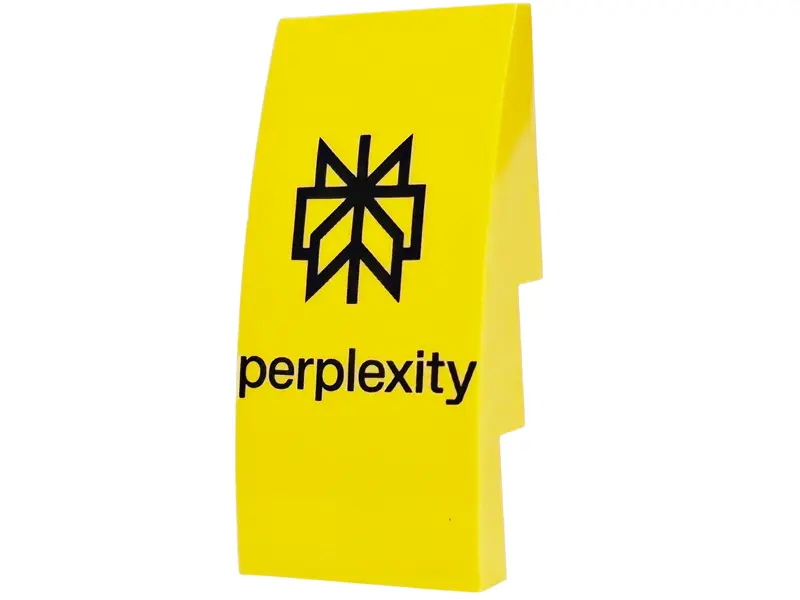 Slope, Curved 4 x 2 with Black 'perplexity' Logo Pattern