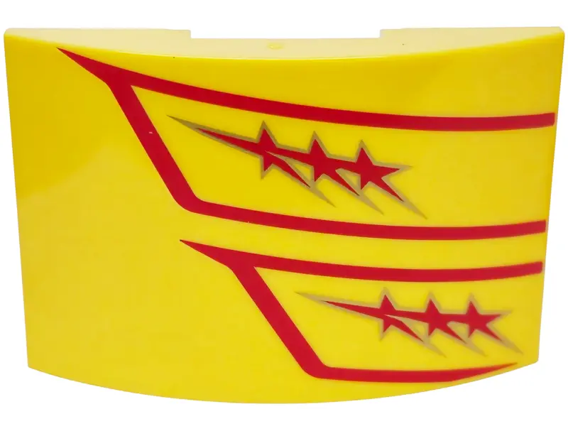 Slope, Curved 6 x 4 Double with Red Stars and Stripes Pattern Model Right Side