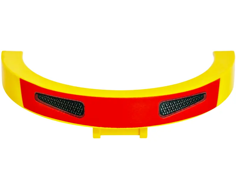 Vehicle, Mudguard 10 x 5 with Bar Handle with Black and Silver Air Vents and Red Stripe Pattern