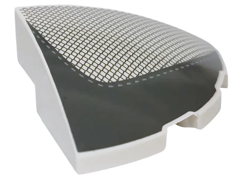 Slope, Curved 3 x 3 Corner Round with Black Fabric Mesh and Dark Bluish Gray Panel with Stitching Pa