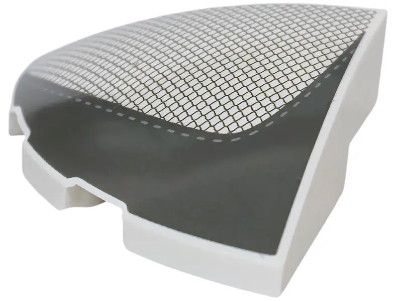 Slope, Curved 3 x 3 Corner Round with Black Fabric Mesh and Dark Bluish Gray Panel with Stitching Pa