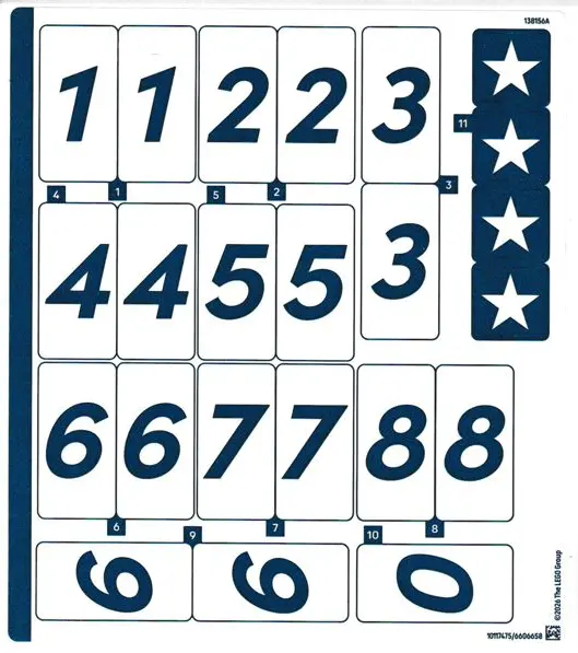 Sticker Sheet for Set 43033 - (10117475/6606658)