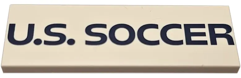 Tile 2 x 6 with Dark Blue 'U.S. SOCCER' Pattern