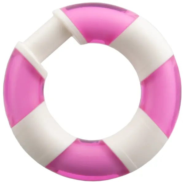 Minifigure, Utensil Life Preserver with Molded Trans-Dark Pink Sections Pattern