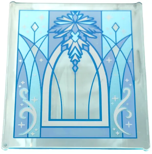 Blue Glass for Window 1 x 6 x 6 Flat Front with Medium Blue, Metallic Light Blue and White Window Fr